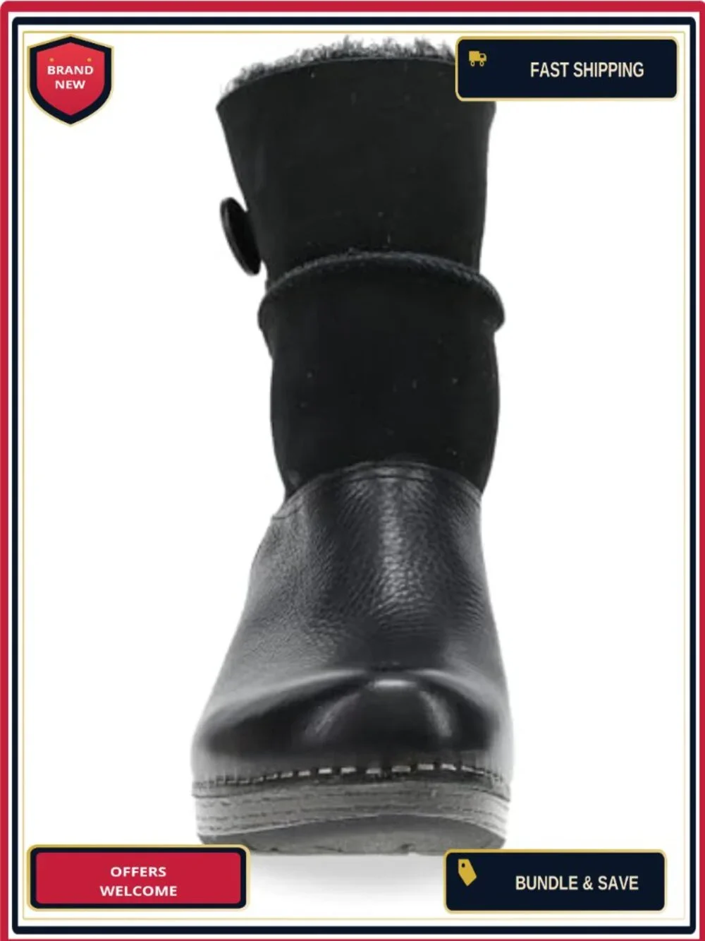 Dansko Lilith Women's Ankle Bootie with Shearling, Leather, Water Resistant